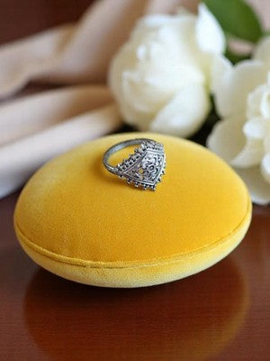 Bague vintage fantaisie argentée style rétro taille 52 motif ajouré