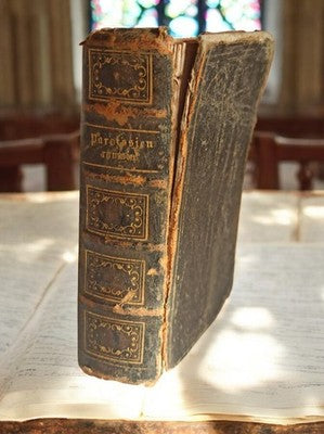 Livre liturgique Paroissien Romain XIXe cuir décor doré patrimoine religieux