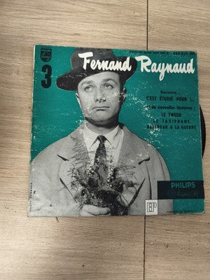 Vinyle 45T vintage Fernand Raynaud Philips n°3 pochette verte humour ancien EP