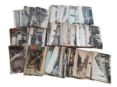 Lot Cartes Postales Anciennes Lyon XIXe-XXe Vue Ville Monument Timbres