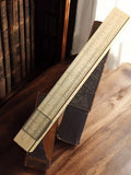 Règle à calcul ancienne vintage, curseur, finition ivoire, étui cuir rétro
