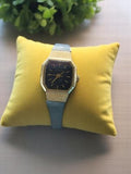 Montre femme vintage Sinzo mécanique, cadran noir, bracelet texturé rétro