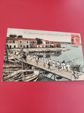 Ancienne carte postale oblitérée Grau du Roi défilé jouteurs bateaux couleur