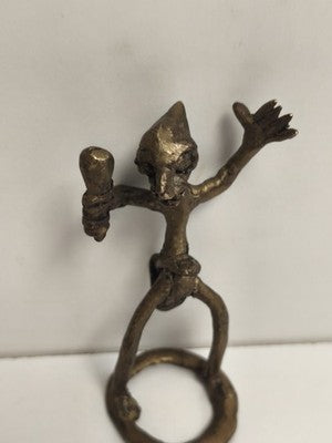 Sculpture africaine ancienne bronze figurine artisanale statuette ethnique