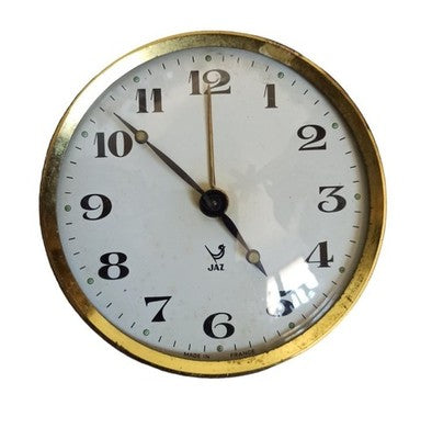 Réveil vintage Jaz rond cadran blanc Made in France horloge rétro