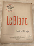Ancienne partition violon Le Blanc Sonate Mib majeur XVIIIe vintage France