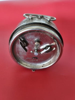 Grand réveil Jaz classic acier chromé 1920 horloge mécanique design rétro