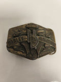 Boucle de ceinture Harley Davidson ancienne patinée logo relief vintage biker