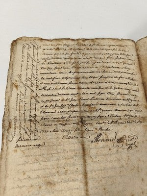Lettre manuscrite administrative XVIIIe, 1771, notaire royal Teissière