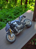 Miniature moto vintage aspect métal gris rétro véhicule ancien déco