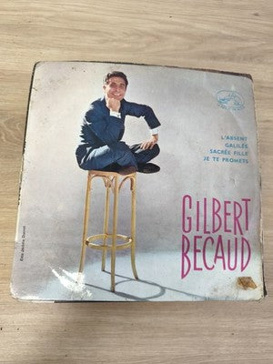 Vinyle 45 tours vintage Gilbert Bécaud pochette originale, L'Absent, Galilée