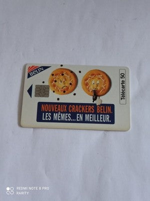 Carte téléphonique vintage Belin Crackers pub rétro 50 unités France années 90