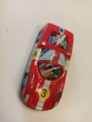 Voiture mécanique rétro Porsche Carrera 6 vintage rouge n°3 jouet ancien