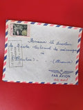 Ancienne lettre vintage Par Avion avec timbre AOF banane oblitéré collection