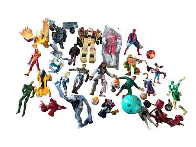 Lot 25 figurines vintage super-héros Sentai Power Rangers DBZ Batman