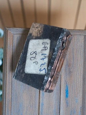Tampon encreur ancien XIXe, bois et métal, pièce authentique rare, vintage