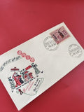 Ancienne enveloppe 1er jour Vietnam 1967 timbre oblitéré illustration colorée