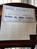 Action au porteur Bonnet Blanchet Roanne années 60, papier valeur vintage