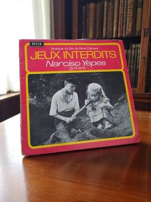 Vinyle 45T DECCA Jeux Interdits Narciso Yepes vintage à restaurer pochette rouge