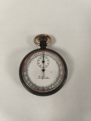 Ancien chronomètre tachymètre à main vintage, cadran blanc, collection