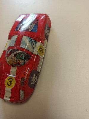 Voiture mécanique rétro Porsche Carrera 6 vintage rouge n°3 jouet ancien