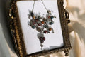 Plastron bohème pierres précieuses naturelles multicolores collier pendentif Boh