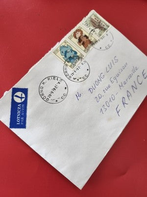 Ancienne enveloppe timbrée Pologne 1997 oblitérée, philatélie collection