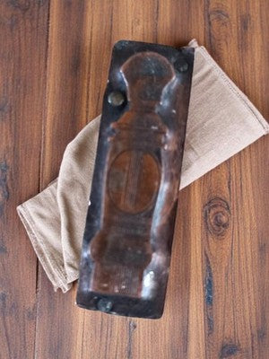 Tampon encreur ancien XIXe, bois et métal, pièce authentique rare, vintage