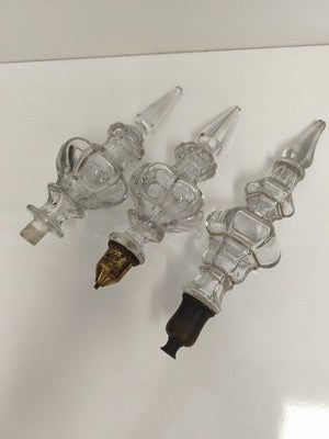 Lot de pampilles anciennes cristal pour lustre décoratif, embouts variés