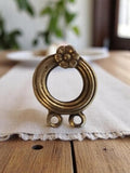 Pendentif vintage années 50 métal doré motif fleur rétro bijouterie