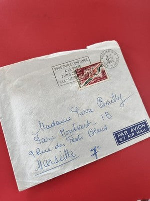 Ancienne enveloppe timbrée oblitérée Côte d’Ivoire 1966 collection philatélie
