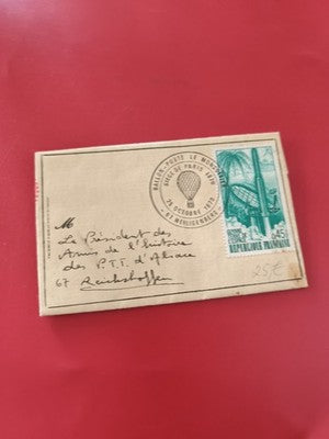 Ancienne enveloppe oblitérée ballon-monté 1970 philatélie timbre collection