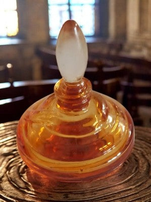 Flacon miniature parfum vintage Ted Lapidus ambré bouchon dépoli rare