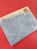 Ancienne enveloppe 1957 timbre oblitéré bleu collection philatélie France