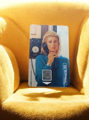 Télécarte 50 unités vintage, photo femme téléphone, carte téléphonique France