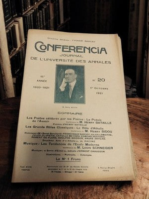 Revue Conférencia université Annales 1921 ancien journal conférence vintage