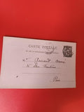 Carte postale ancienne avec timbre oblitéré Paris collection philatélie vintage