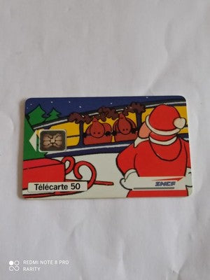 Carte téléphonique SNCF Noël 1995 vintage, édition limitée, Télécarte 50 unités