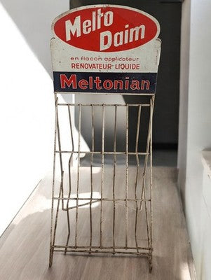 Présentoir publicitaire Melto Daim Meltonian métal vintage années 50 déco