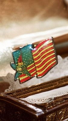 Pin's vintage Jeux Olympiques Albertville drapeau stylisé émaillé objet de colle