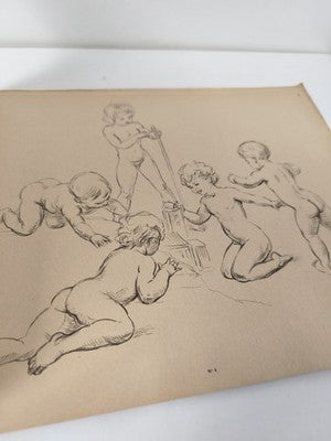 Ancien livre vintage Le dessin par l'exemple n°4 étude du nu homme enfant rare