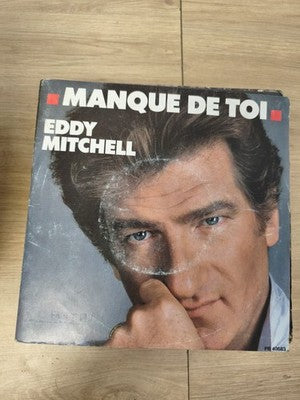 Vinyle 45 tours ancien Eddy Mitchell vintage, disque rétro collection état usagé