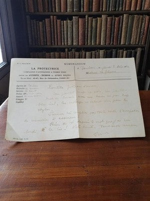 Lettre manuscrite ancienne 1942 Guerre WW2 sur papier à en-tête La Protectrice