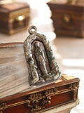 Pendentif religieux vintage métal Vierge Lourdes ancien médaille catholique