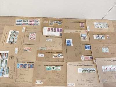 Rare lot ancien lettres philatéliques Office des Postes Télécommunications Gabon