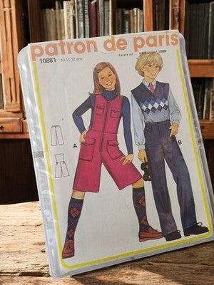 Patron couture enfant Patron de Paris 10881 vintage ancien rétro années 70