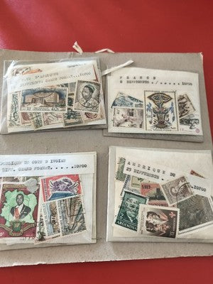 Lot ancien timbres du monde vrac philatélie collection France Afrique Amérique