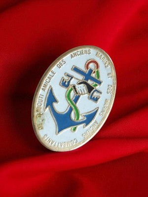 Badge ancien Marine Nationale Djibouti amicale marins oval vintage militaire