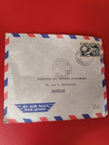 Ancienne lettre vintage timbre Afrique Équatoriale oblitéré avion philatélie
