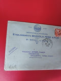 Ancienne lettre vintage 1953 avec timbre oblitéré, facture Bozzola, philatélie